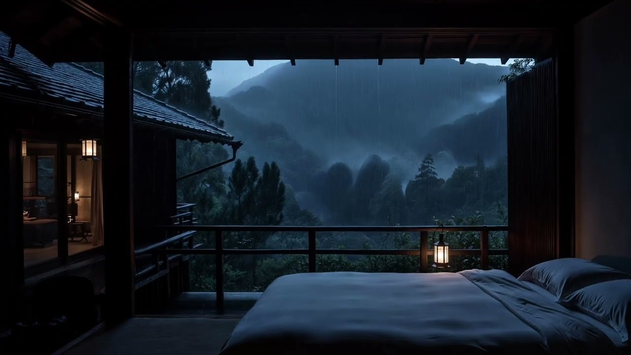 Rainy Mountain Cabin at Night 🌧️ 8 Hours for Sleep & Relaxation