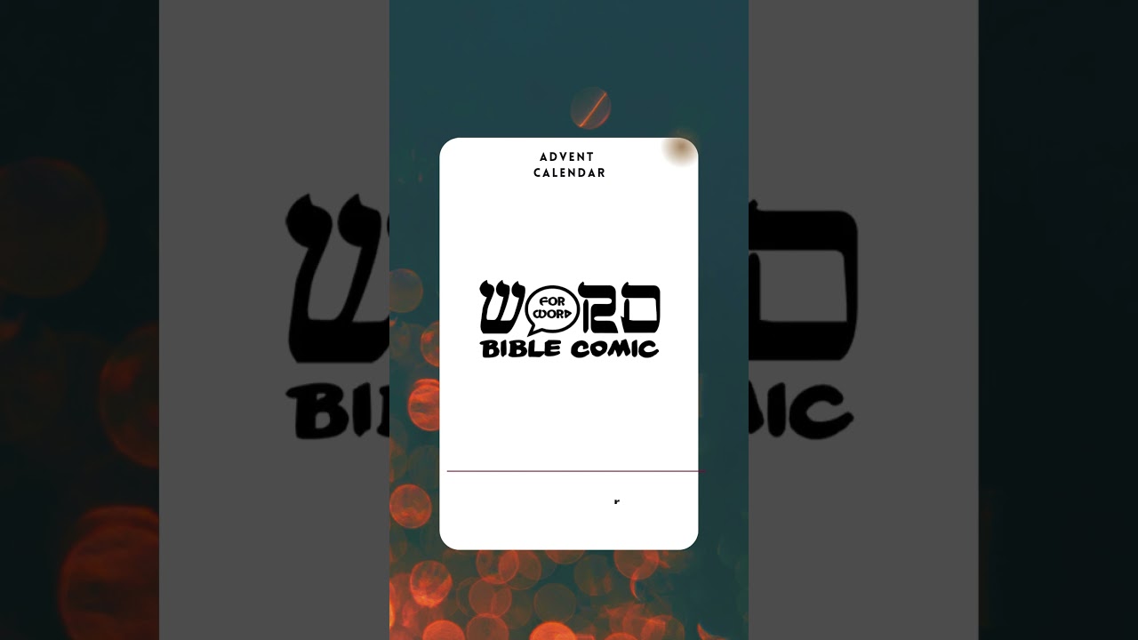 ONLINE ADVENT CALENDAR Word for Word Bible Comic