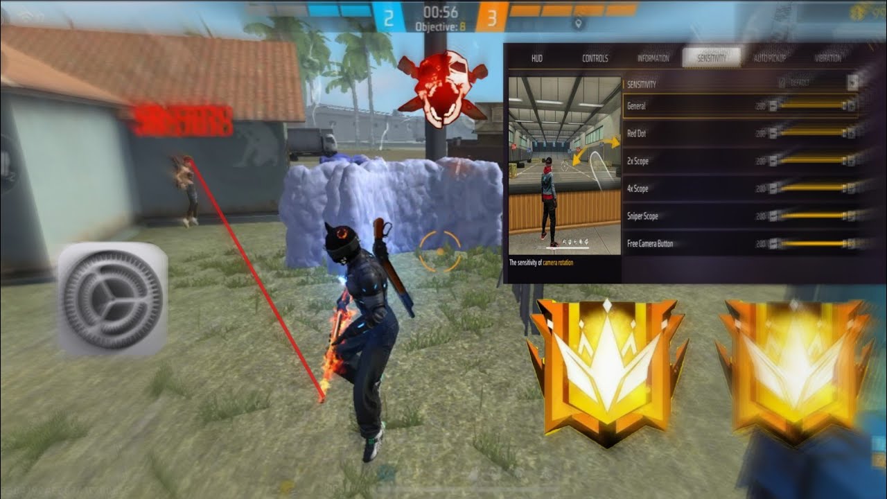 Redmi note 8 headshot sensitivity settings 📂💢(free fire highlights)