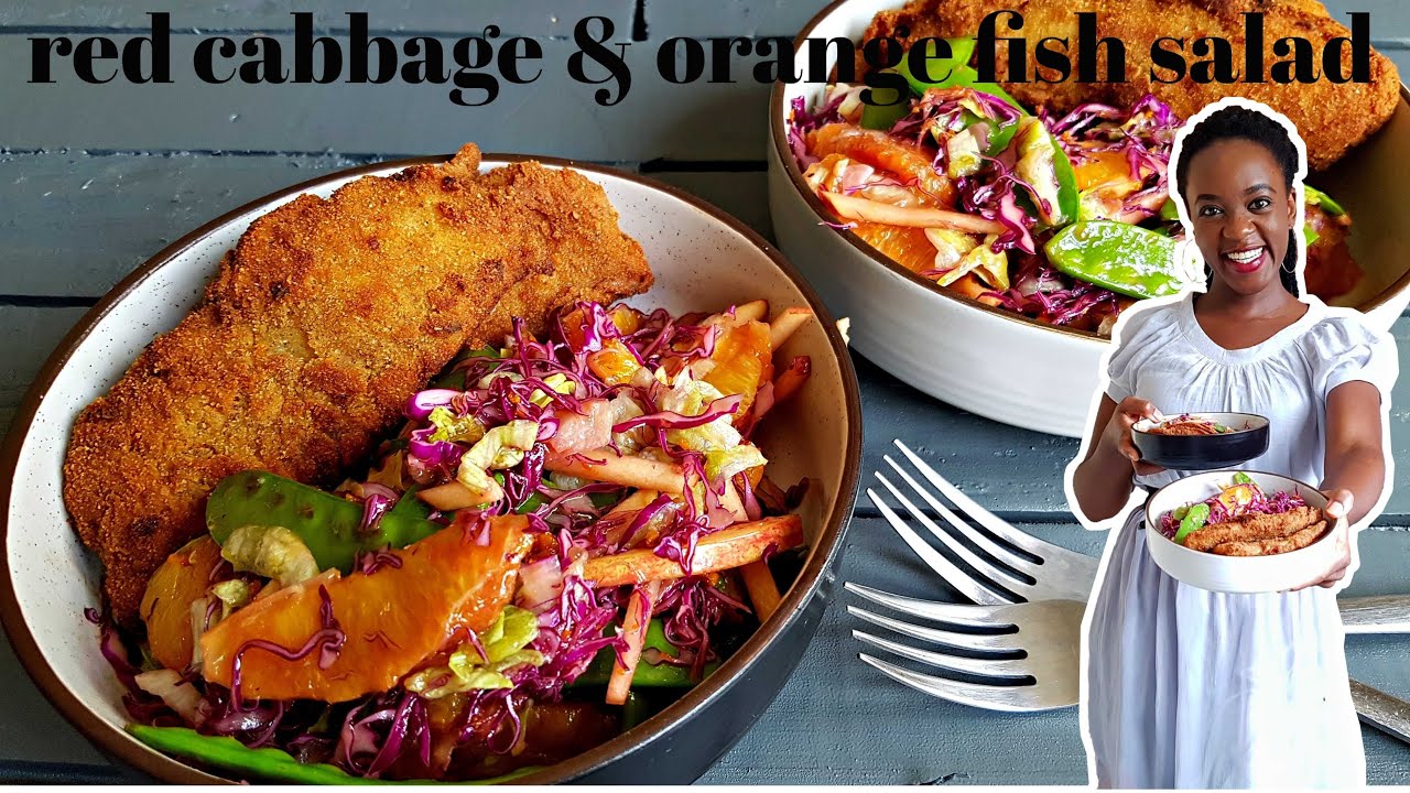 RED CABBAGE AND ORANGE FISH SALAD | KALUHI'S KITCHEN