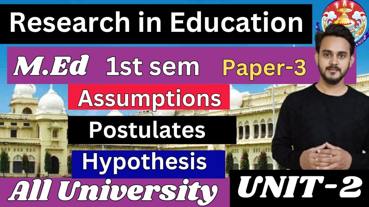 Assumption Postulate Hypotheses || MEd. Research in Education || MEd Research classes || LU RMLAU