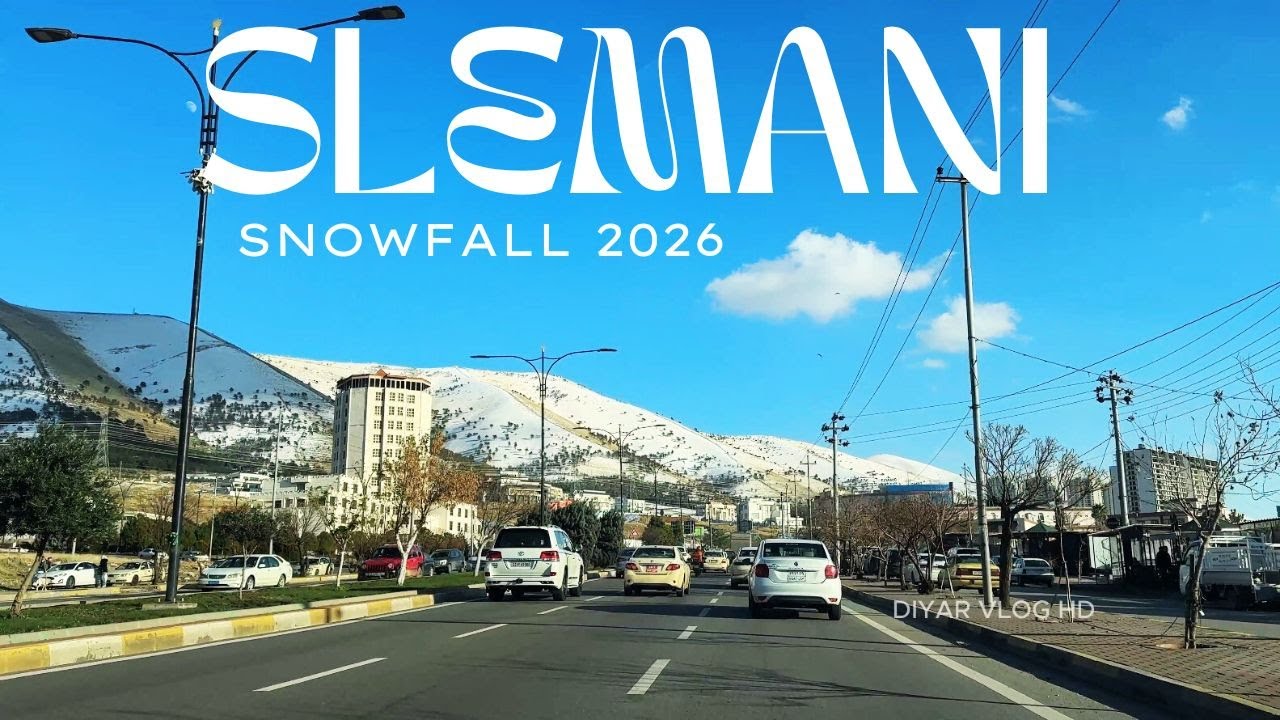 KURDISTAN - SLEMANI 2026 AFTER SNOW FALL - MERGAPAN ROAD TRIP - 4K | شاری سلێمانی دوای بەفر بارین