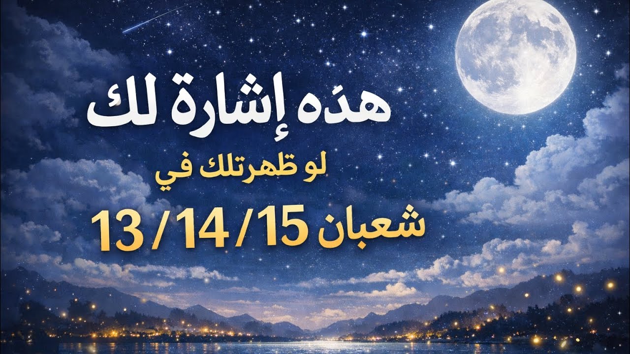 هذه الرسالة إذا ظهرت أمامك في 13/14/15 شعبان فهذه إشارة لك خصيصاً 