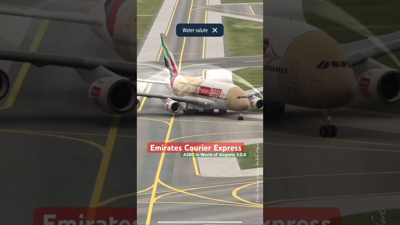 Emirates Courier Express Airbus A380 in World of Airports new WoA 3.0.4 Updates at Prague
