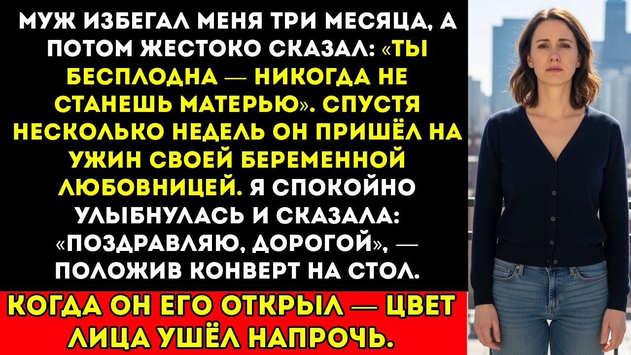 Мой муж назвал меня бесплодной — тогда я оставила конверт на роскошном ужине, который разрушил