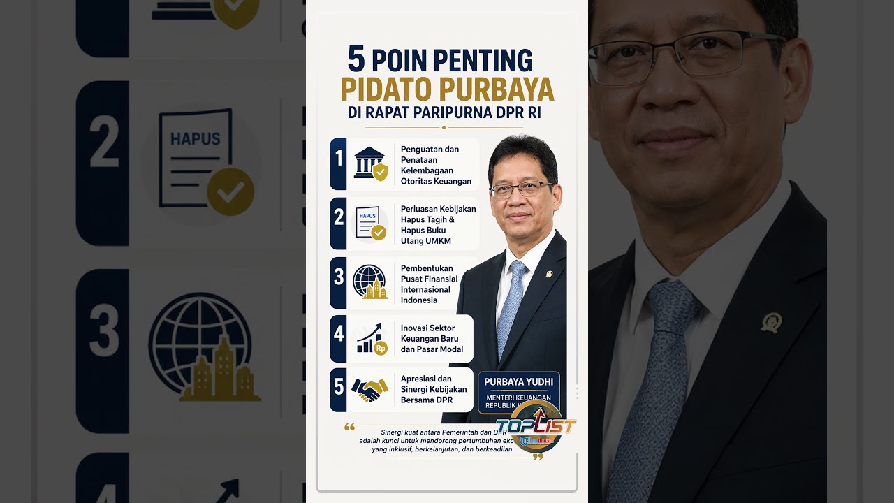 5 Poin Penting Pidato Purbaya Yudhi Selaku Menteri Keuangan di Rapat Paripurna DPR RI