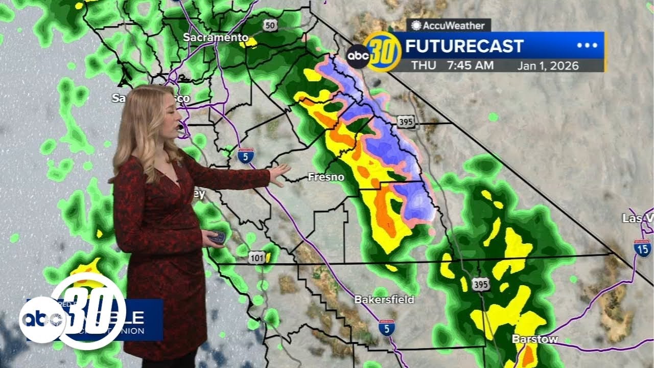 New Year's Eve forecast for Central California showing high chance of showers
