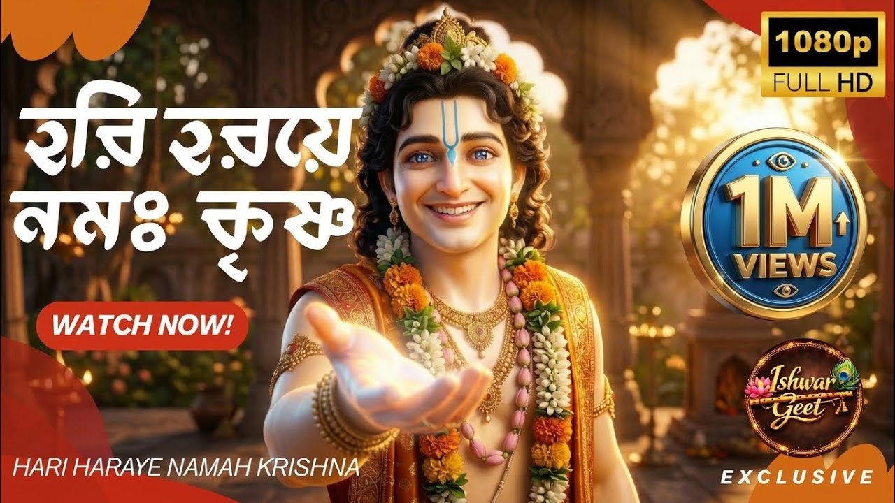Hari Haraye Namah Krishna | হরি হরয়ে নমঃ কৃষ্ণ যাদবায় নমঃ | Iskcon Kirtan 3D | Ishwar Geet