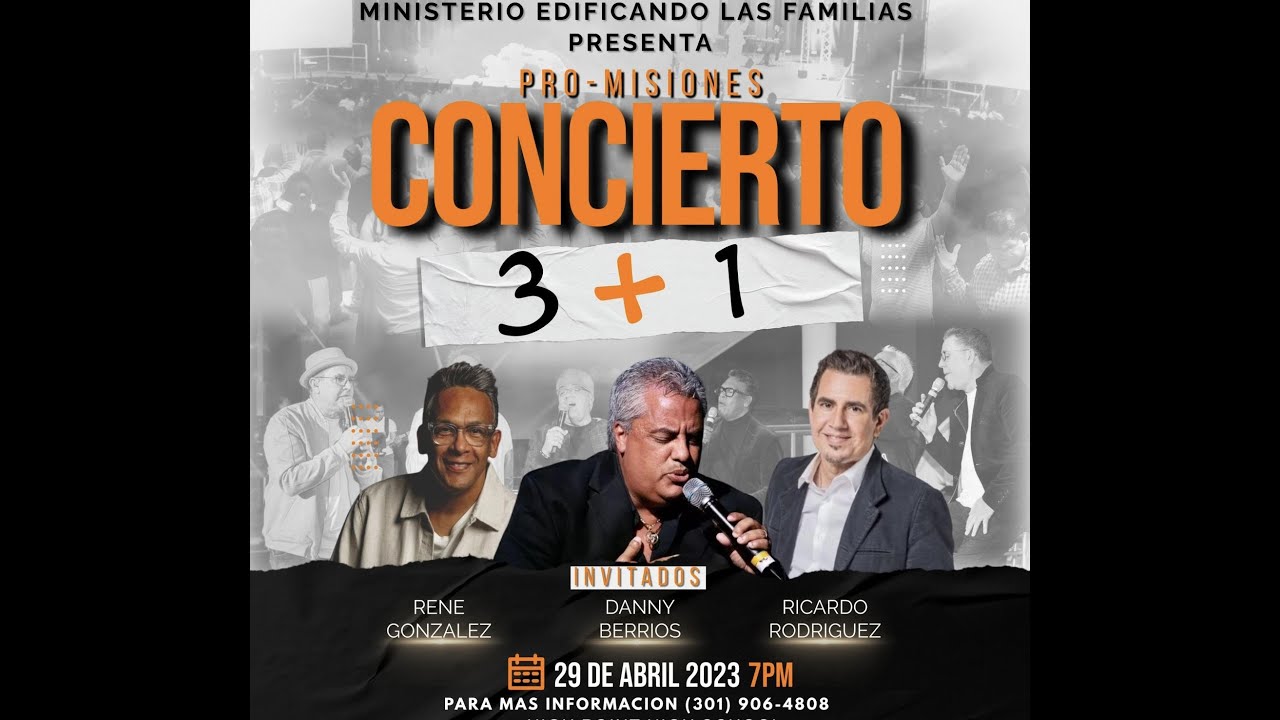 Tres Mas Uno 3 + 1, RENE GONZALES, DANNY BERRIOS, RICARDO RODRIGUEZ CONCIERTO En Maryland