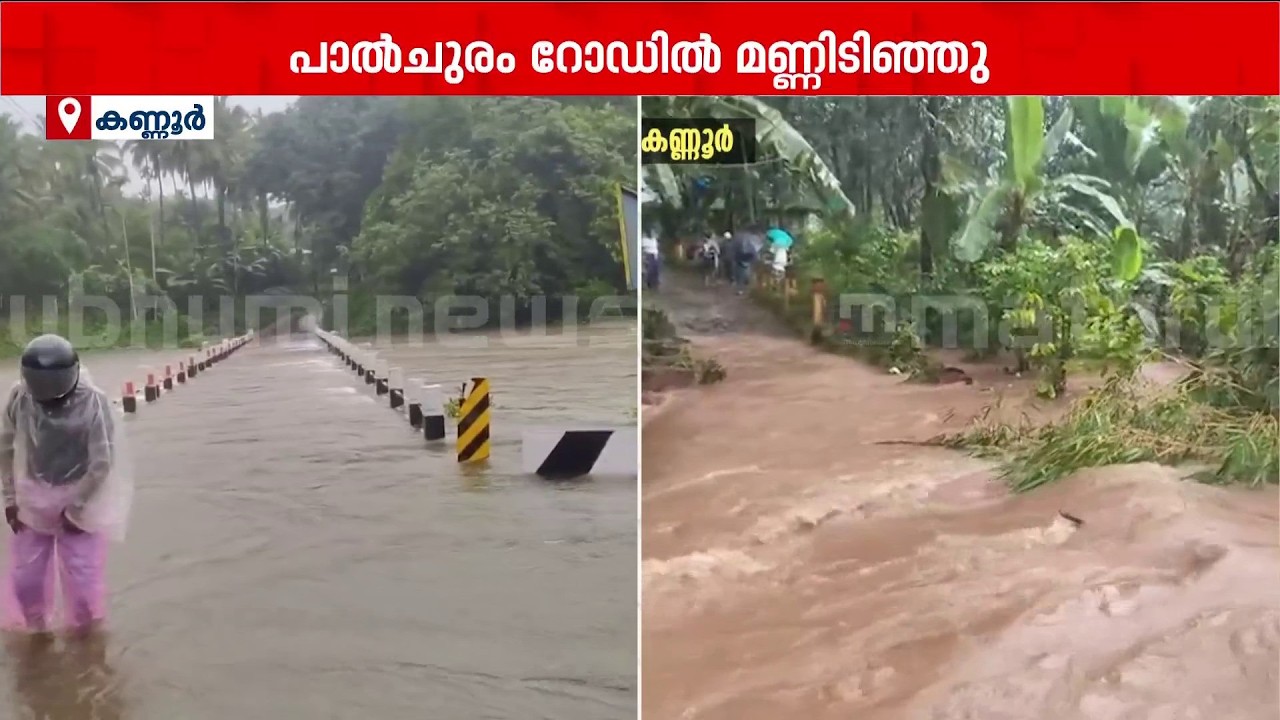 പാലങ്ങൾക്ക് മുകളിലൂടെ വെള്ളമൊഴുകുന്നു, പാൽച്ചുരം റോഡിൽ ഗതാഗതം തടസ്സപ്പെട്ടു | Kannur Rain