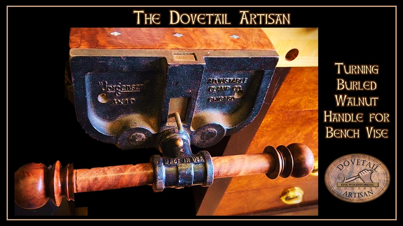 Burled Walnut Handled for Bench Vise  ~ The Dovetail Artisan