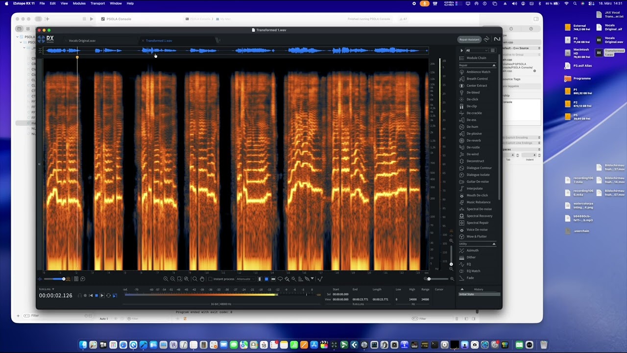 Transforming Vocals and Speech in Pitch, Speed (Duration) and Formants with one Pass
