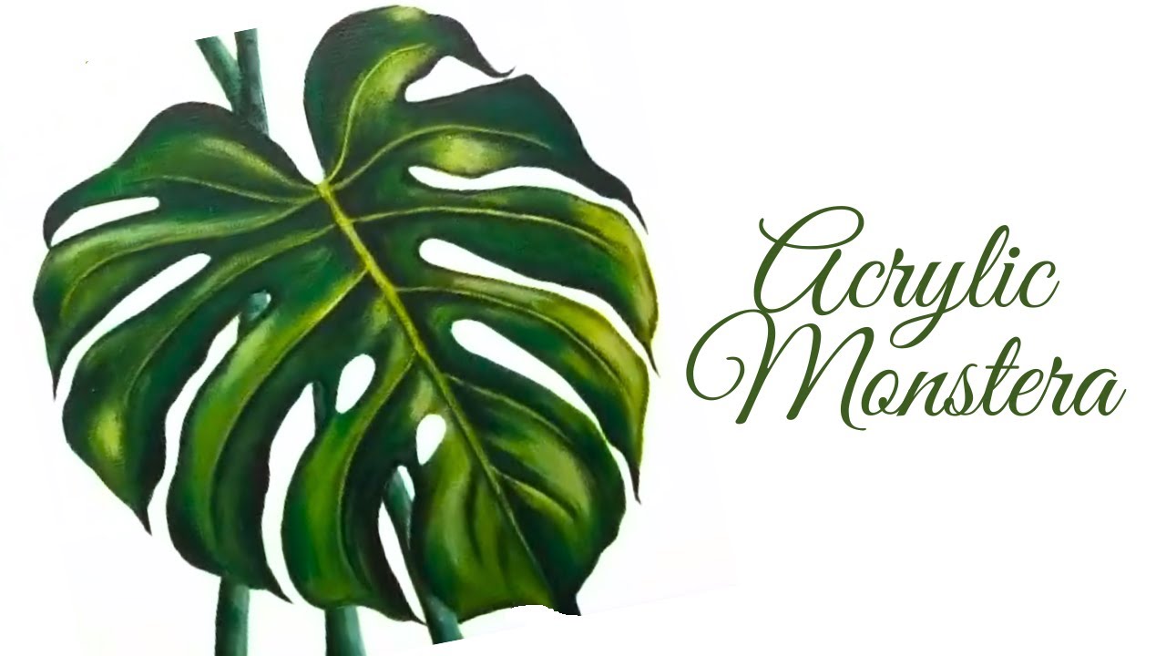 Monstera Leaf Painting(1 of 3) | Easy Acrylic Painting for Beginners | Tropical Leaves #LipsitaArt