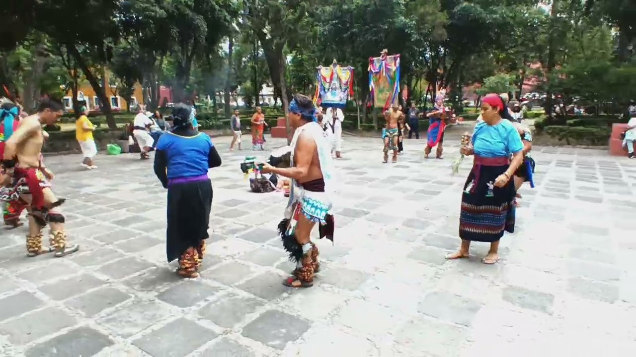 Concheros en Plaza de La Conchita, Coyoacan, 7-26-25