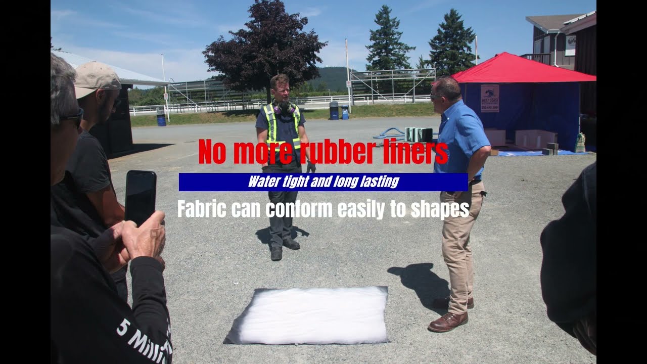 Live Demonstration. Polyurea over Fabric for Landscape and Water Features.