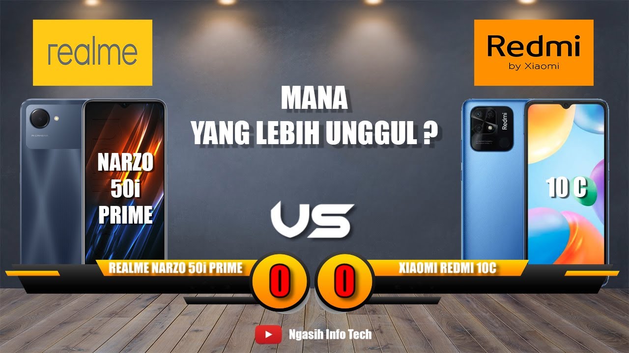 Perbandingan Realme Narzo 50i Prime dan Xiaomi Redmi 10C | TERBARU !!