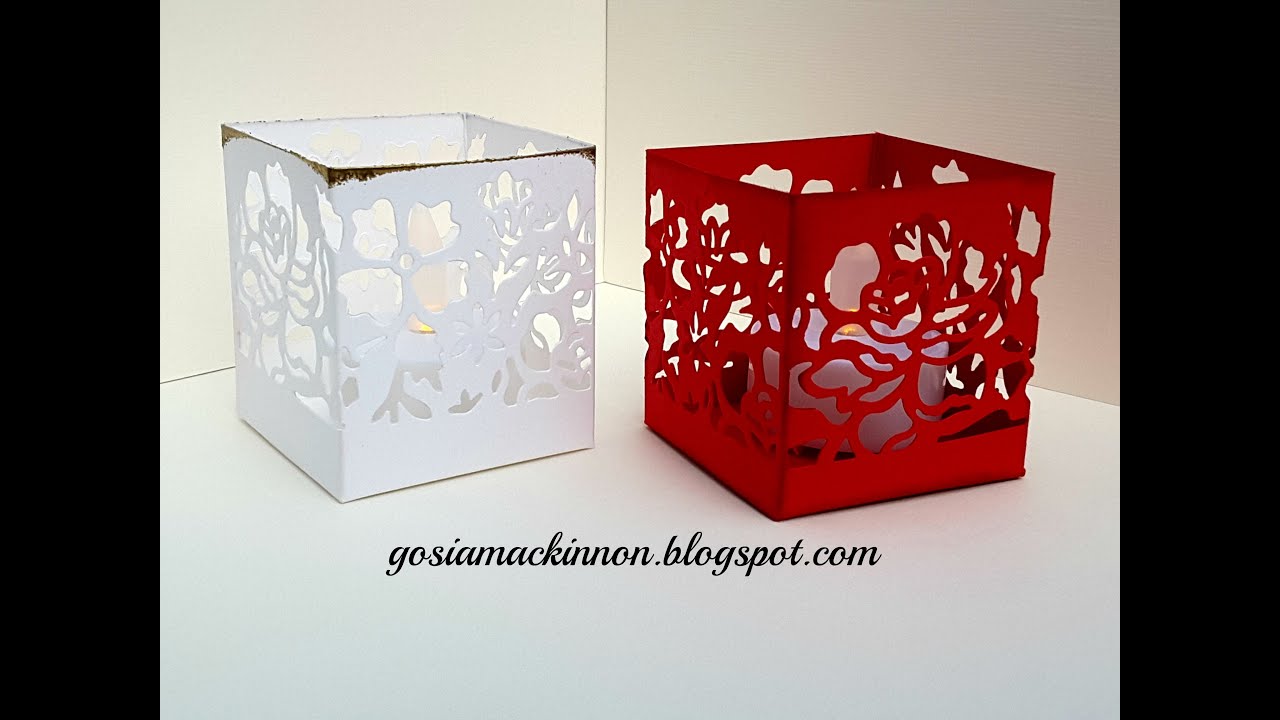 TEA LIGHT HOLDERS USING DETAILED FLORAL THINLITS BY STAMPIN UP