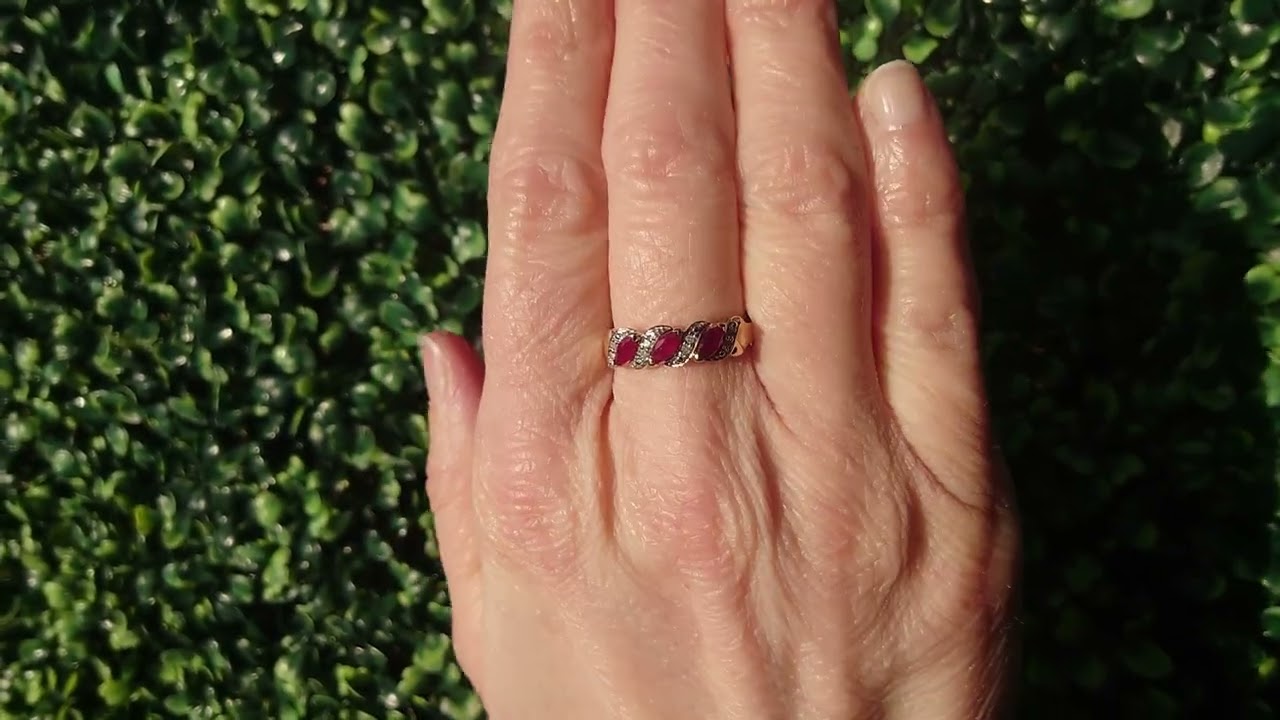 A marquise Ruby and Diamond dress ring