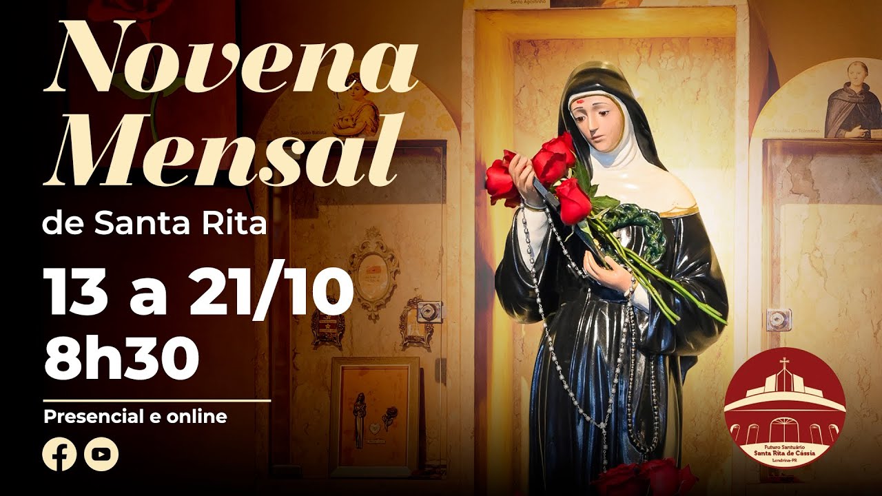 NOVENA MENSAL DE SANTA RITA I 4º DIA I 16/02/2026 I SANTA RITA, UM CORAÇÃO DE MÃE PARA SEUS FILHOS