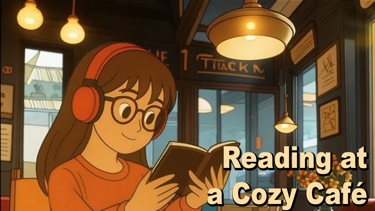 ☕📚 LoFi Girl Reading at a Cozy Café – Relaxing Study Beats | Coffee Shop Ambience & Chill Vibes