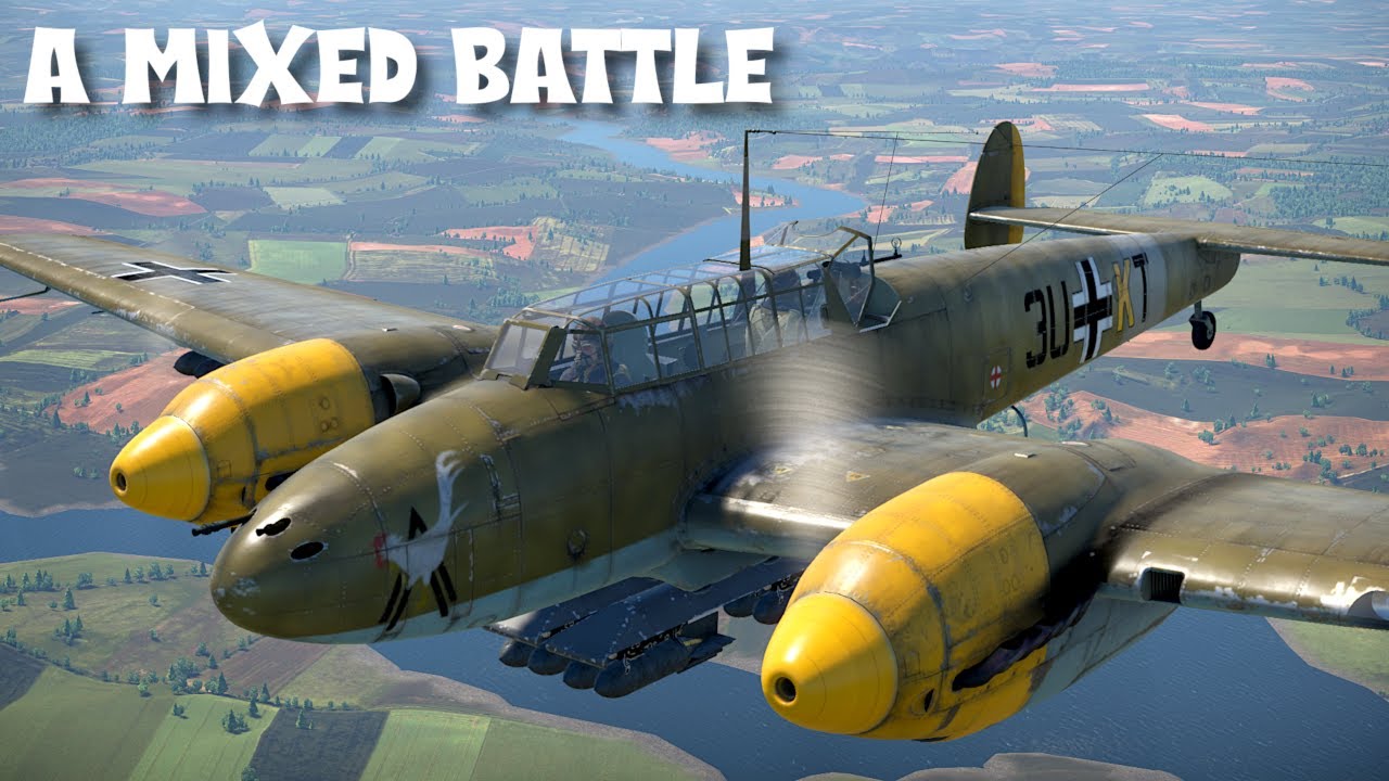A mixed battle with the Bf 110 C-7 | War Thunder