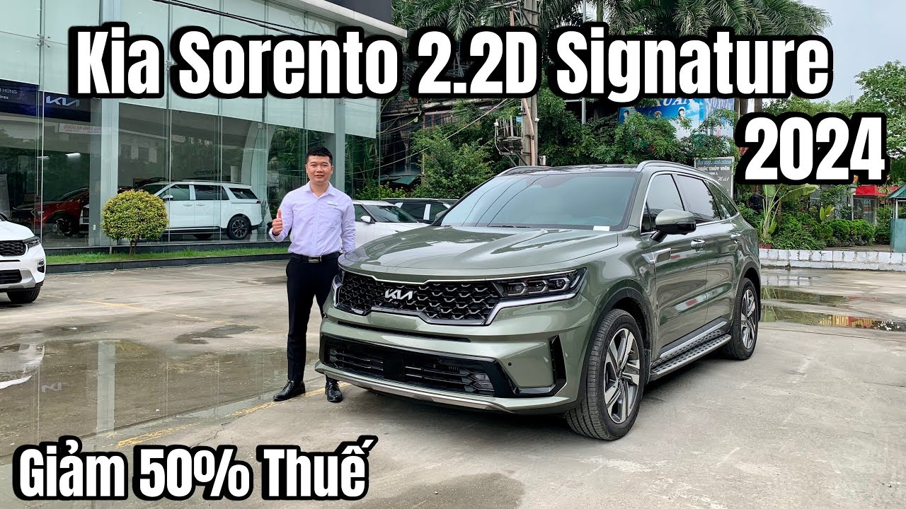 Kia Sorento 2024 Signature 7 Ghế Màu Xanh Rêu Được Nâng Cấp Trang Bị. Giảm 50% Thuế Giá Quá Tốt.