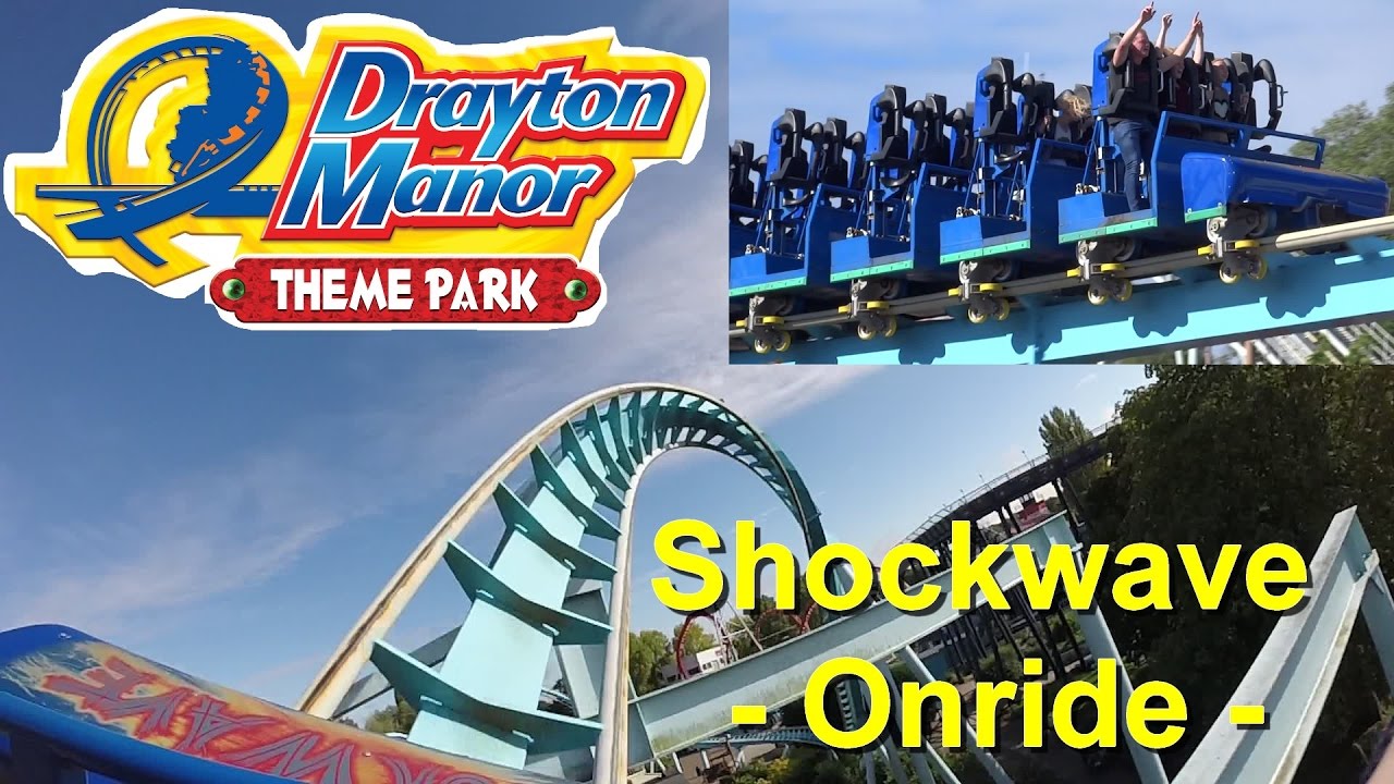 Shockwave Roller Coaster - Full Ride-Through Onride + Wartebereich - Drayton Manor Theme Park