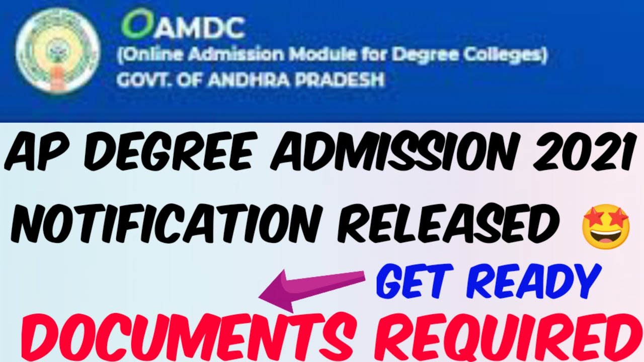 AP Degree Admissions 2021 Notification Released 🤩//Application Starting Date.?//OAMDC 2021 Updates