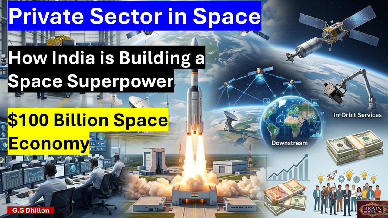 Private Sector in Space : India&rsquo;s Space Revolution || $100 Billion Space Economy UPSC IAS