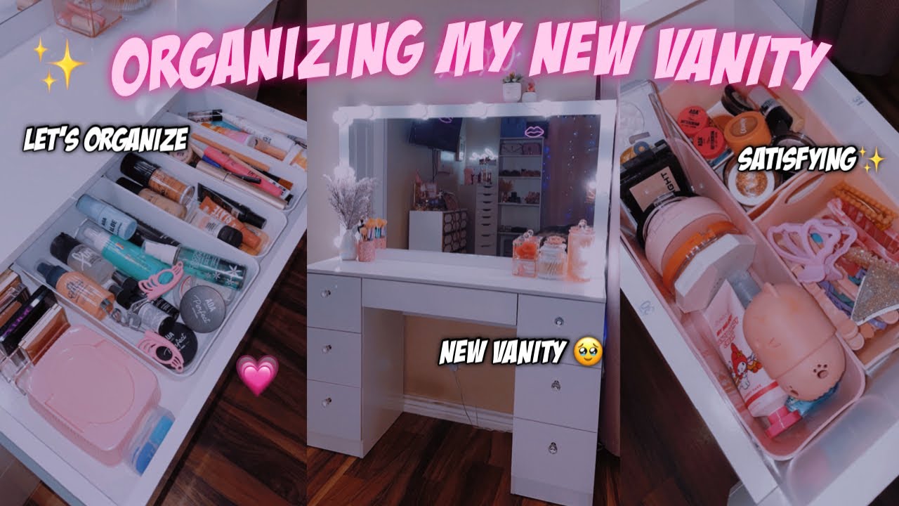 ORGANIZING MY NEW VANITY 2022 ♡ | makeup organization