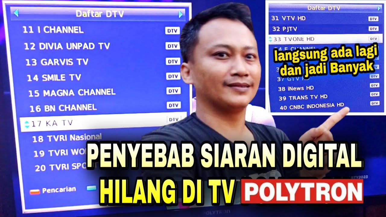 Penyebab Program TV Digital POLYTRON Tidak ditemukan atau Tidak Ada Sinyal