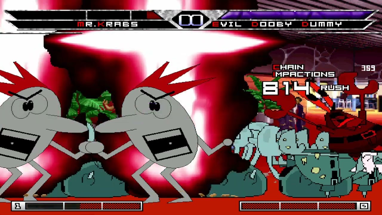 KOF MUGEN Mr krabs by Dave david vs Evil wubbzy