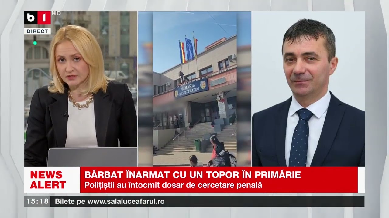 HAȚEG - BĂRBAT ÎNARMAT CU UN TOPOR ÎN PRIMĂRIE_Știri B1_23 febr 2023
