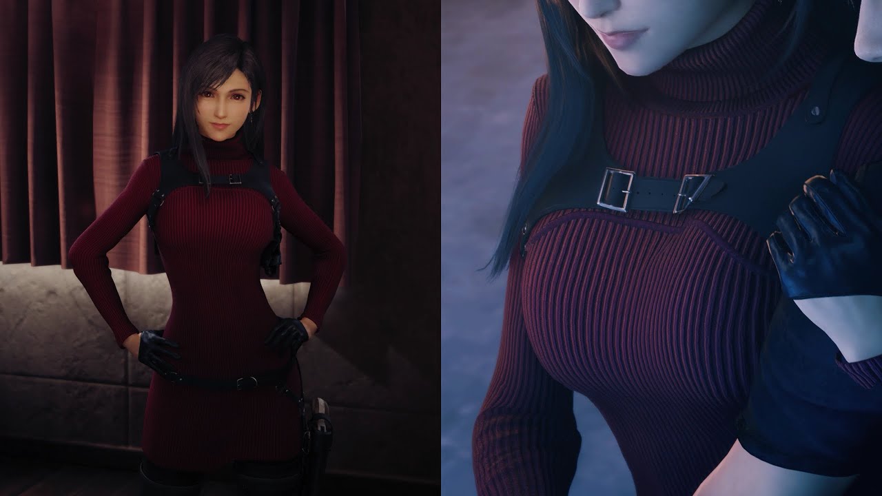 Tifa Wears Ada Wong's Red Turtleneck Dress from Resident Evil 4 (2023) | Final Fantasy VII Remake