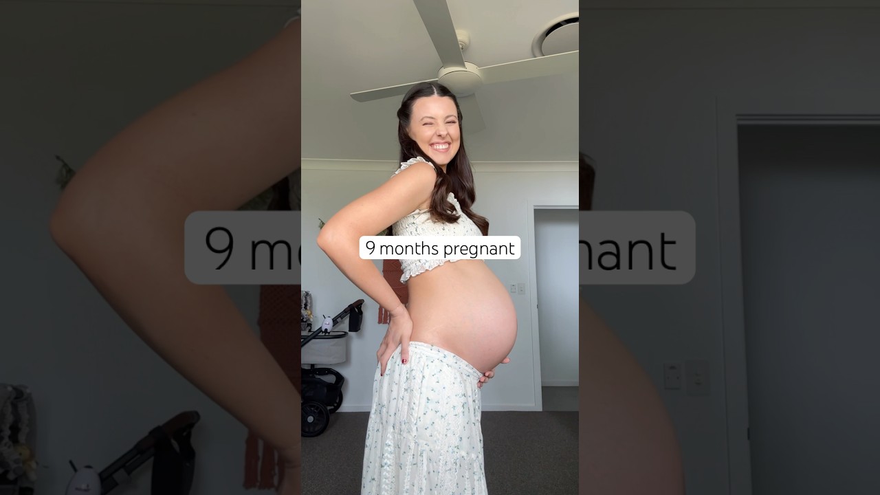 My bump growth month-by-month 🙊⏰ (months 1-9)
