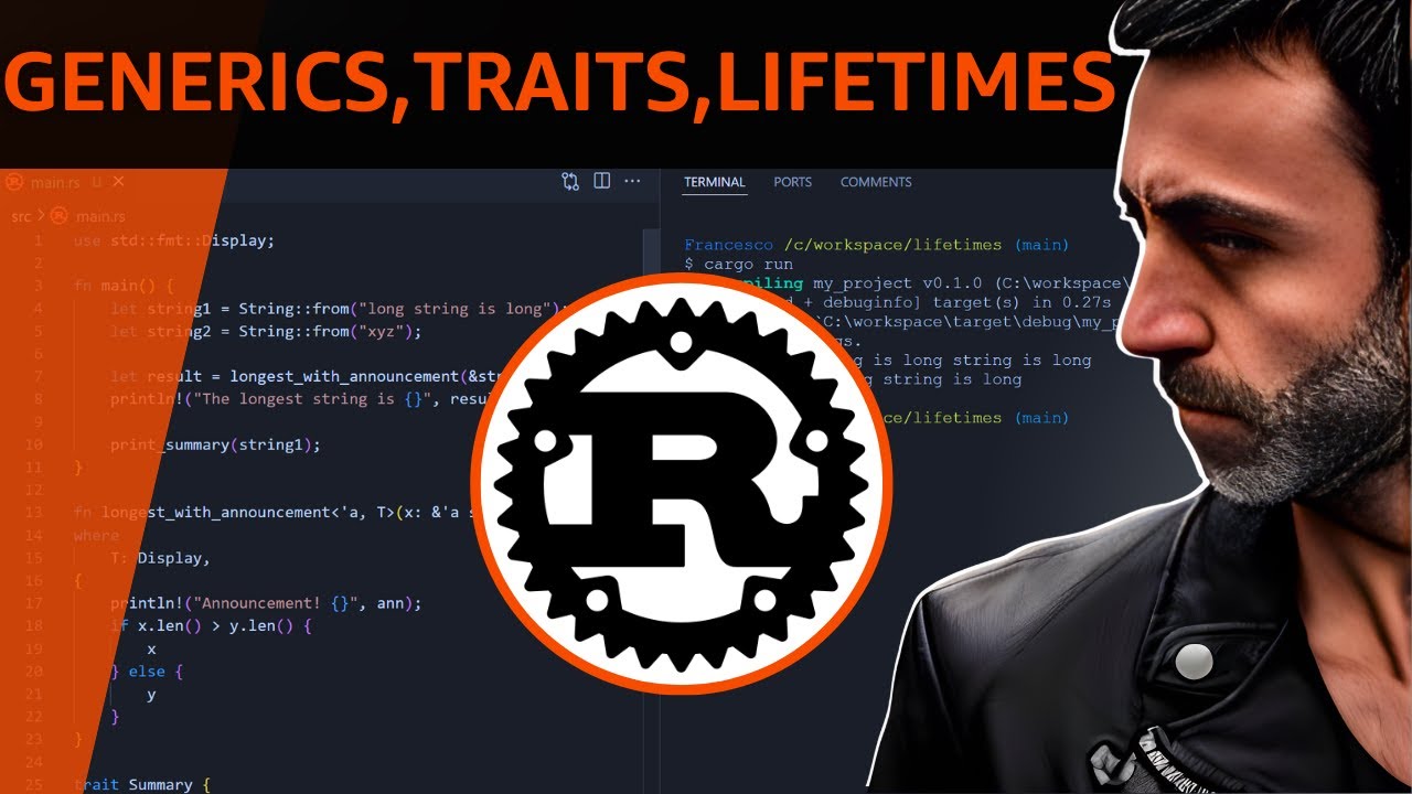 Generics, Traits, and Lifetimes in Rust: Concepts & Examples -Full Crash Rust Tutorial for Beginners