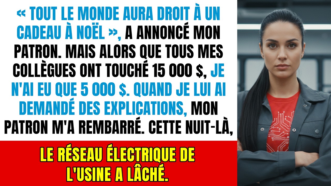« Sois reconnaissante » : il ampute ma prime de Noël, je laisse son usine s'effondrer