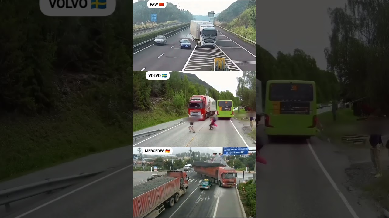 Automatic Emergency Braking Test (AEB) featuring FAW, Volvo, and Mercedes