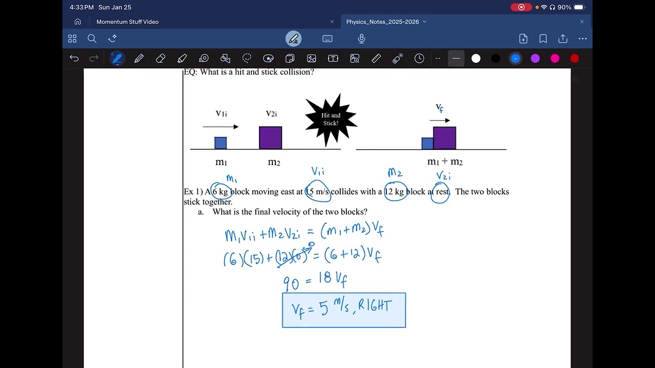 On Level Physics - Hit and Stick Collisions