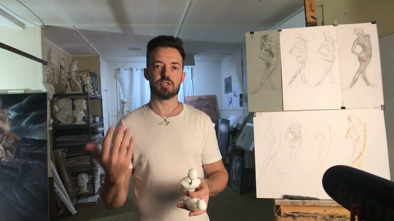 Powerful drawing technique for blocking in the torso - Lesson 1  Form Gesture Anatomy Course