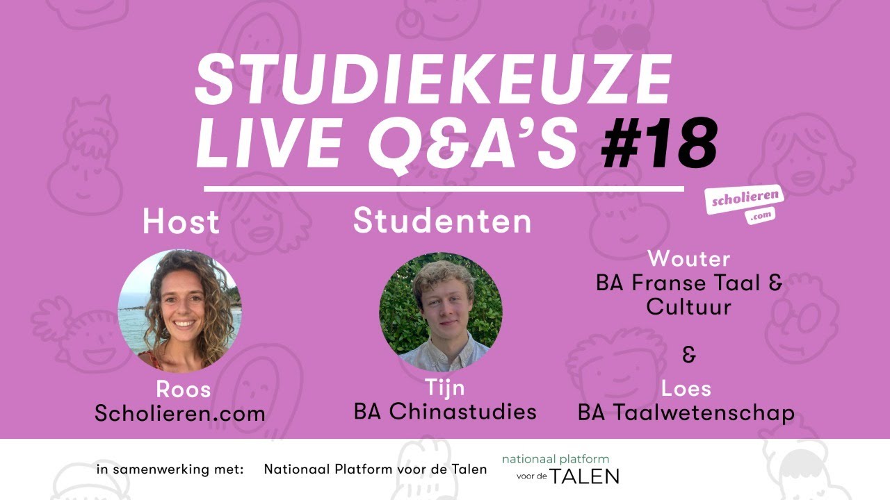 Studiekeuze live Q&A's #18 | 'Chinastudies', 'Taalwetenschap' & 'Franse Taal & Cultuur'