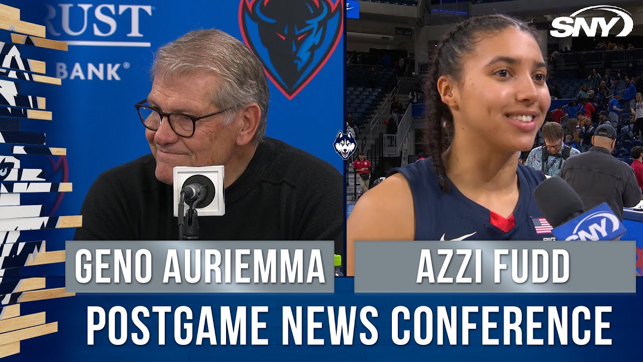 Azzi Fudd and Geno Auriemma on UConn's 84-58 victory over DePaul | SNY