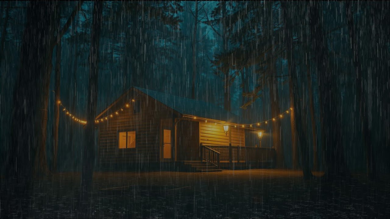 Night Rain & Thunder Ambience 🌙 Natural Sounds for Deep Sleep