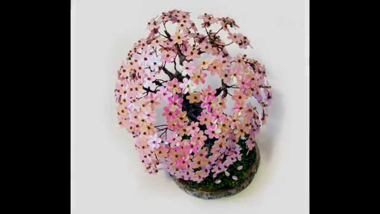 Мастер класс. Сакура из пайеток