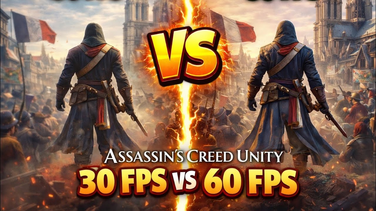 Assassin's creed unity, 60 fps vs 30 fps