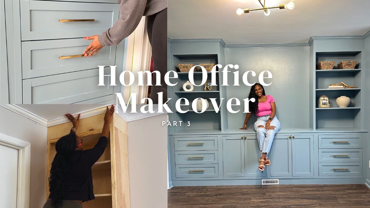The Office Makeover is FINALLY COMPLETE | DIY Custom Built-in Cabinets