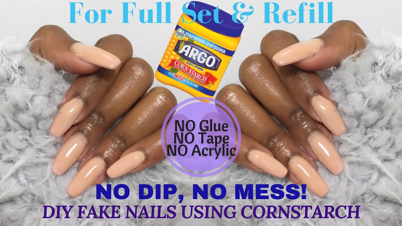 DIY: CORNSTARCH Fake Nails - NO Dip, NO Mess! | UPDATED METHOD | Nia Hope