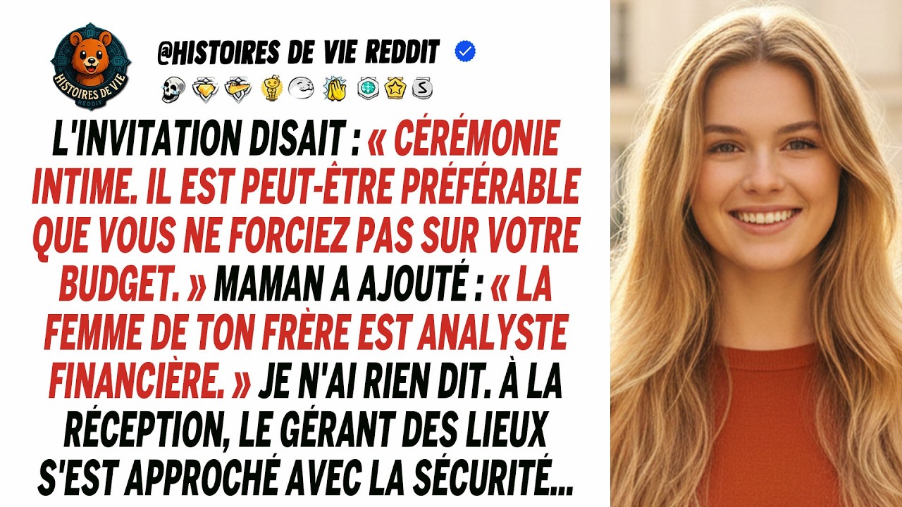 Ma sœur parlait d'un petit budget, mais le gérant de la salle m'a soudainement appelée.