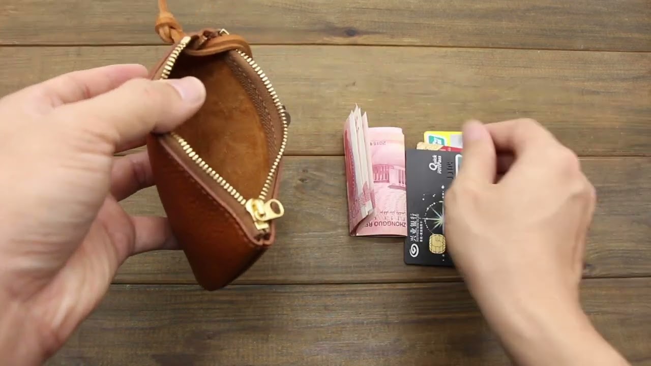 Handmade Leather Zipper Car Key Case
