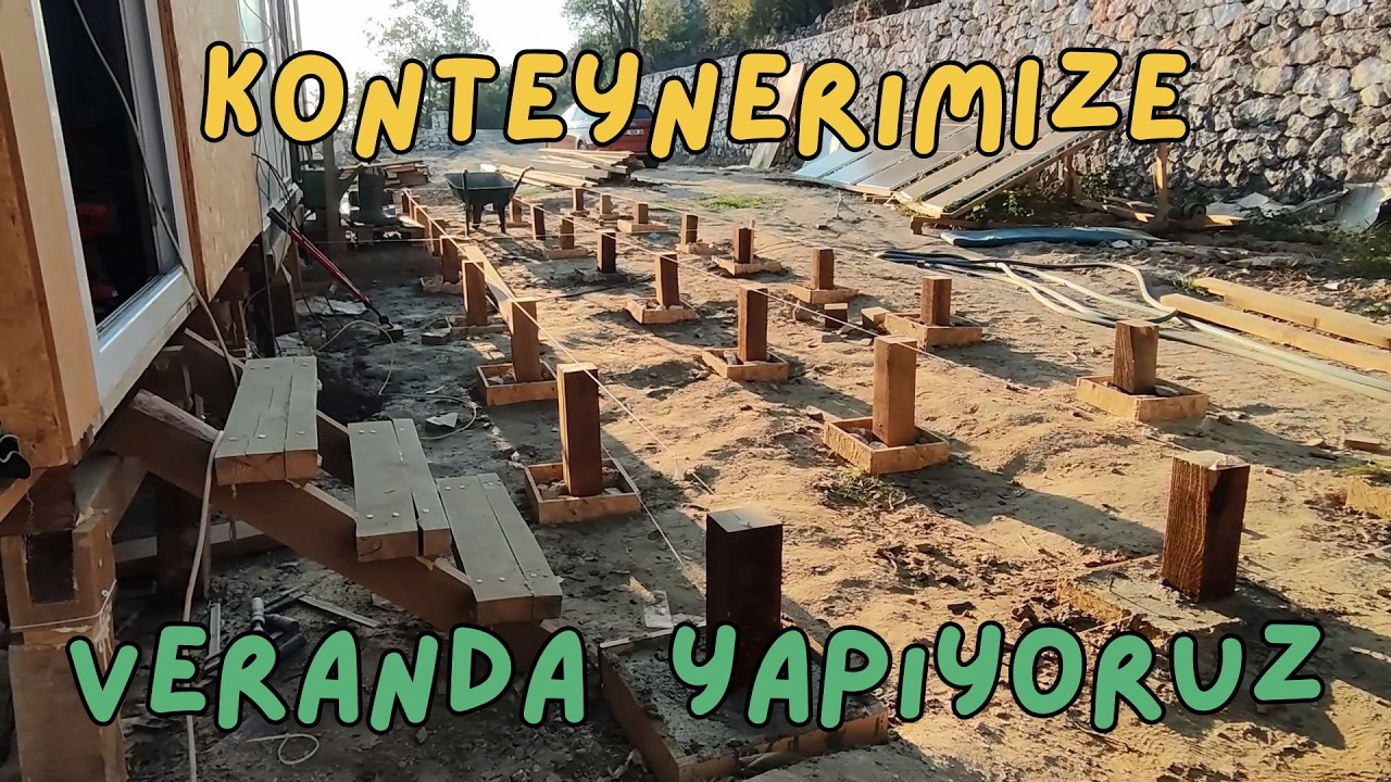 Bağ Evi Projemiz - 07 - Veranda (Teras) yapıyoruz. Ahşap Veranda Nasıl yapılır ve yapım aşamaları.